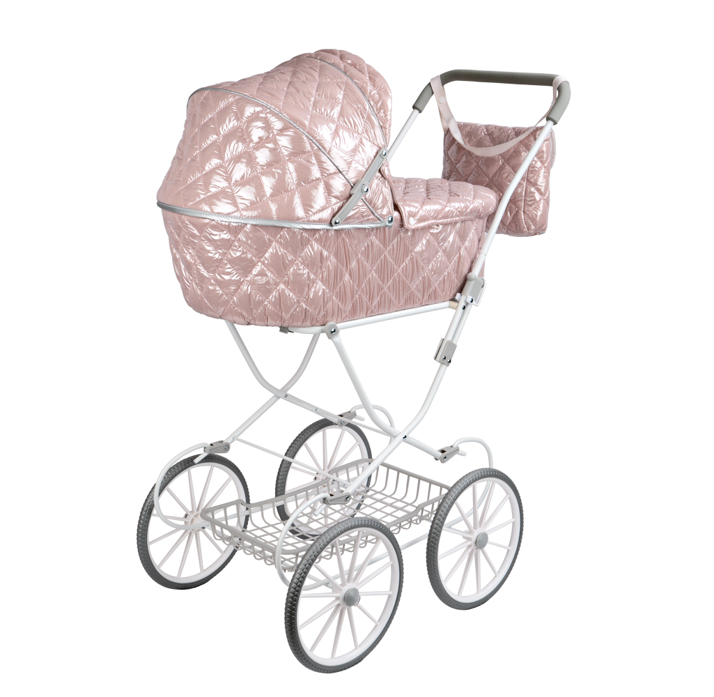 Coche capota Fantasy con bolso – Carrito plegable para muñecas hasta 56 cm 🍼✨