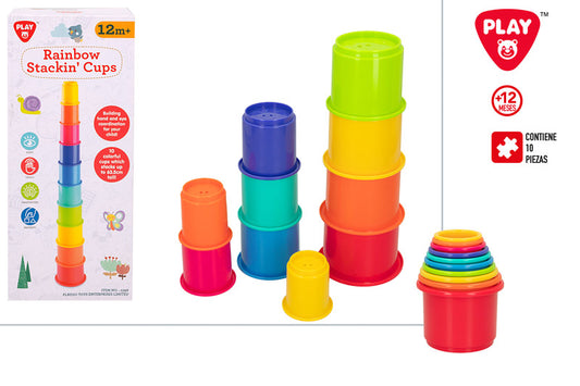 Set de 10 Botes Encajables para Bebés (+12 Meses) Playgo
