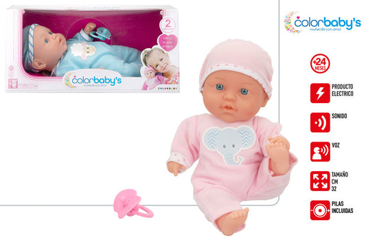 Bebé Blandito 32 cm con Sonidos (2 Modelos Surtidos) Colorbaby’s