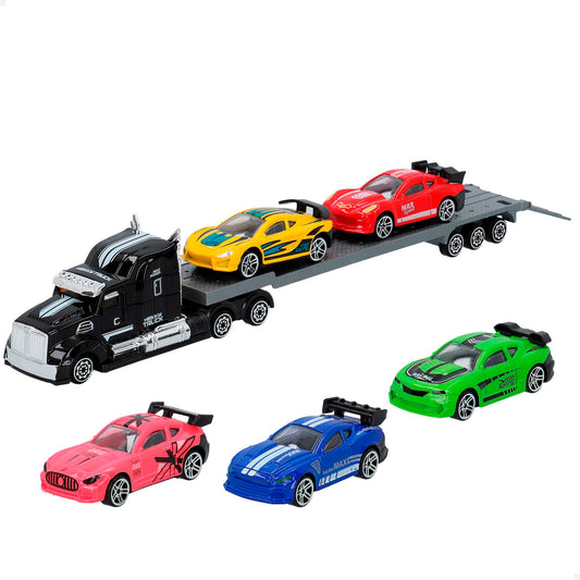 Camión Transportador con 5 Coches Metálicos (2 Modelos Surtidos) Speed&Go