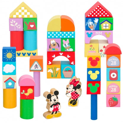 Woomax - Bote con 40 Bloques de Madera Disney Baby