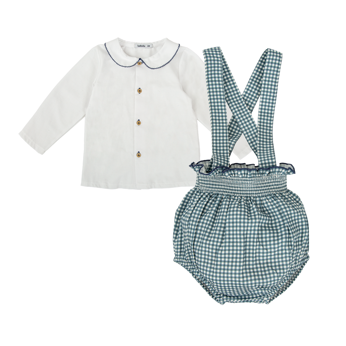 Conjunto bebé niño peto + camisa Babidú – Familia Lluvia