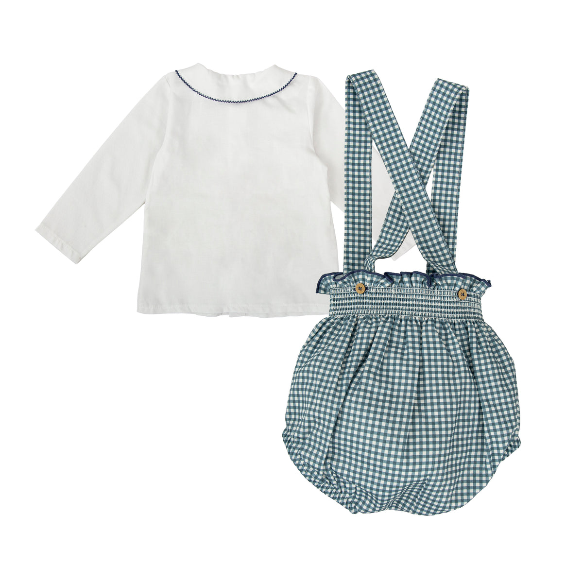 Conjunto bebé niño peto + camisa Babidú – Familia Lluvia