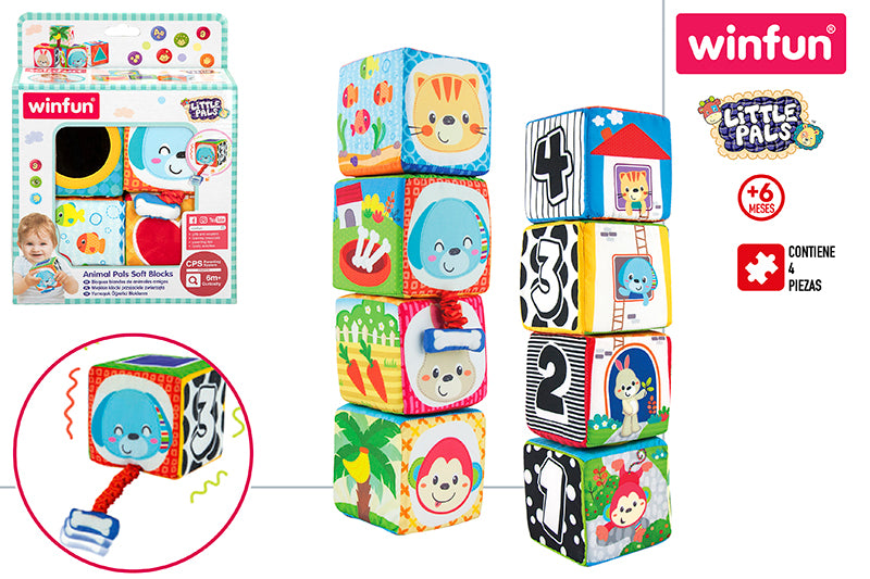 Bloques de Trapo Animales Blanditos (+6 Meses) Winfun