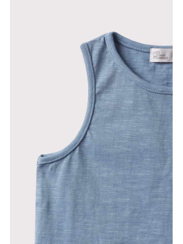 Camiseta de tirantes niño color azul pardo Street Monkey | Básica verano | 2 a 16 años
