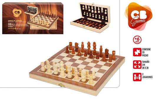 CB GAMES-JUEGO AJEDREZ MADERA 30X30 CM