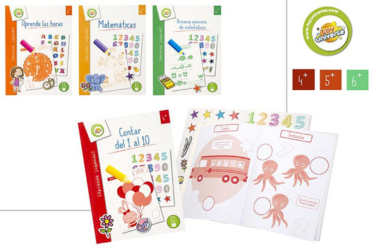 LIBRO EDUCATIVO 32 PG (SUMAS/MATEMATICAS/CONTANDO/HORA)-TOY