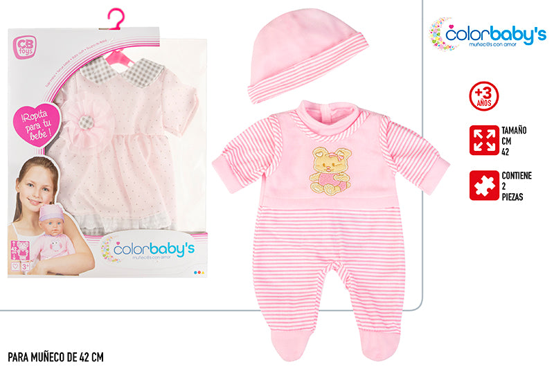Traje para Muñeco Bebé 42 cm (2 Modelos Surtidos) Colorbaby’s
