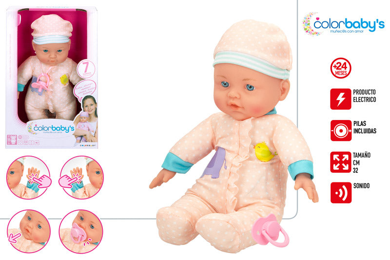 Bebé Blandito 32 cm con 7 Funciones Interactivas Colorbaby’s