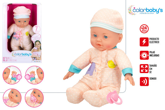 Bebé Blandito 32 cm con 7 Funciones Interactivas Colorbaby’s