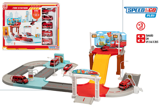 Estación de Bomberos con 5 Vehículos de Emergencia Speed & Go