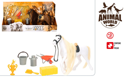 Set Caballo 19 cm con Accesorios Animal World