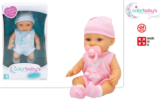 MUÑECA 26CM C/CHUPETE- +24M COLORBABY'S