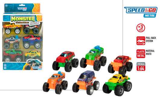 Pack 6 Coches Metal Cross Country (2 Surtidos) 🚗🔥 Speed&Go