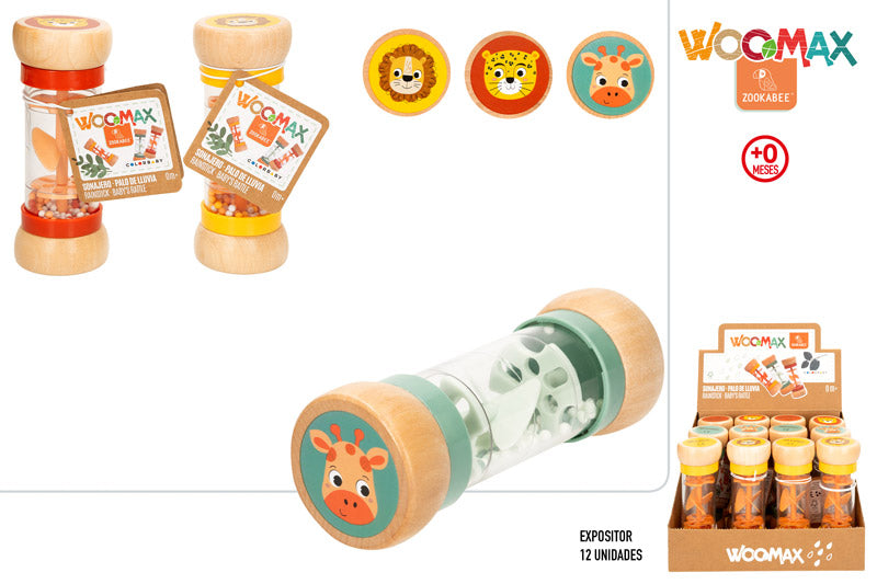 Sonajero de Madera con Bolas y Animales (3 Modelos Surtidos) Woomax Zookabee