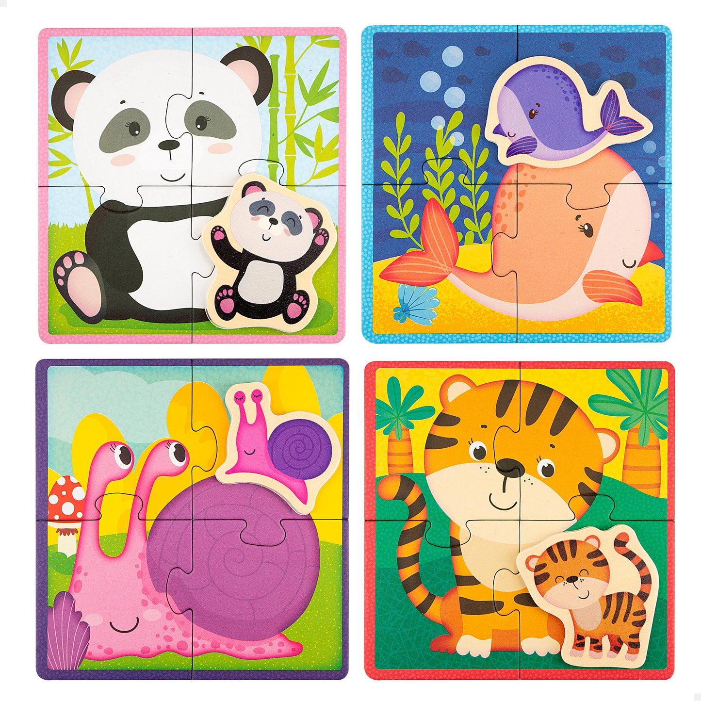 MONTESSORI - PUZZLE MADERA ANIMALES +12M