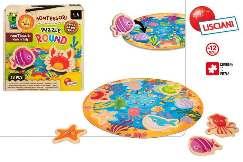 Puzzle de Madera Redondo (+12 meses) 🔵🧩 Montessori