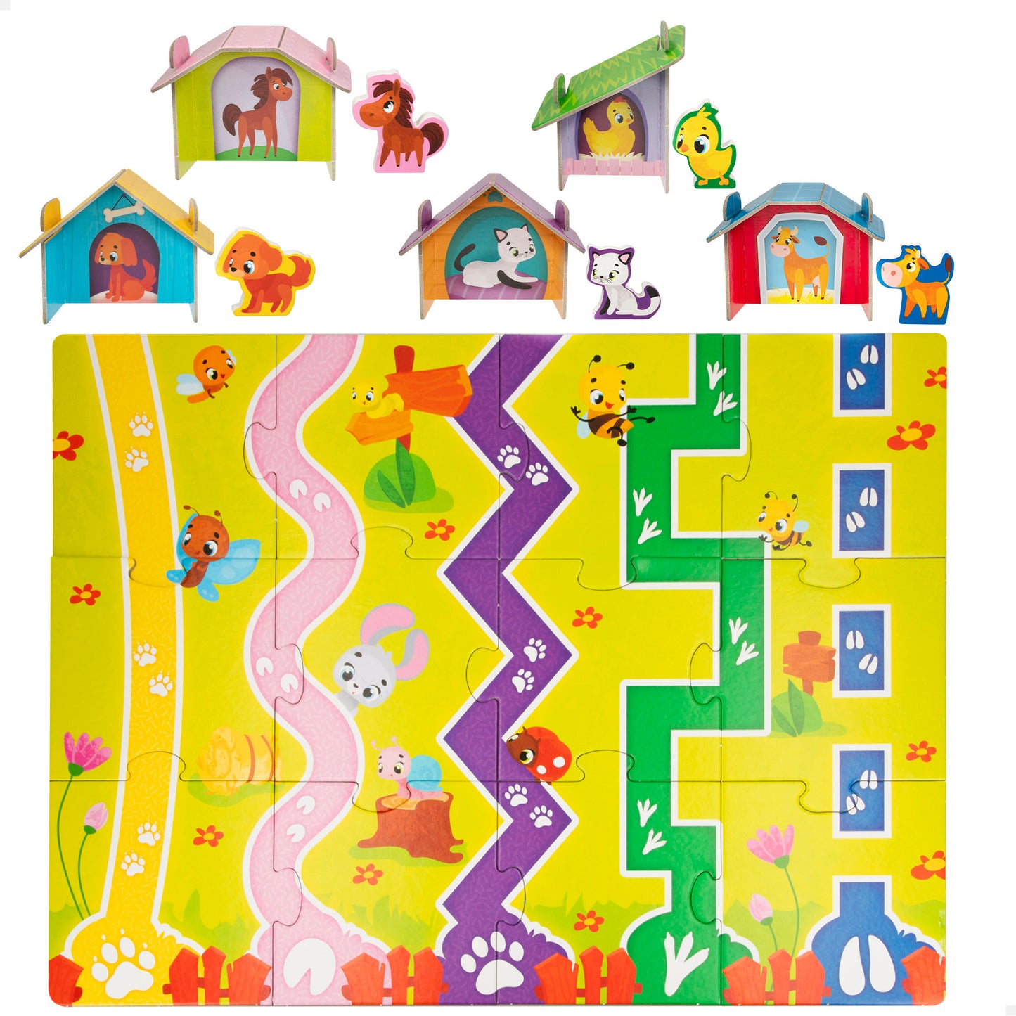 MONTESSORI - PUZZLE MADERA LA GRANJA +12M