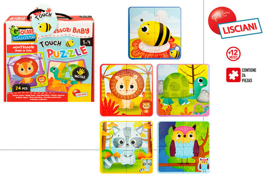 Puzzle de Texturas Animales (+12 meses)🐾✨ Montessori –  Ref. 47612