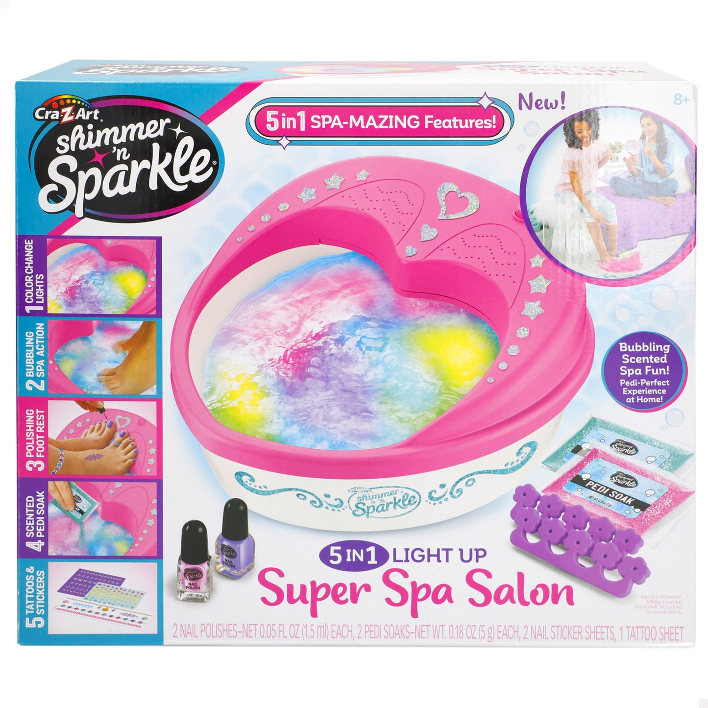 SHIMMER N SPARKLE-SPA PIES 5 EN 1 C/LUZ