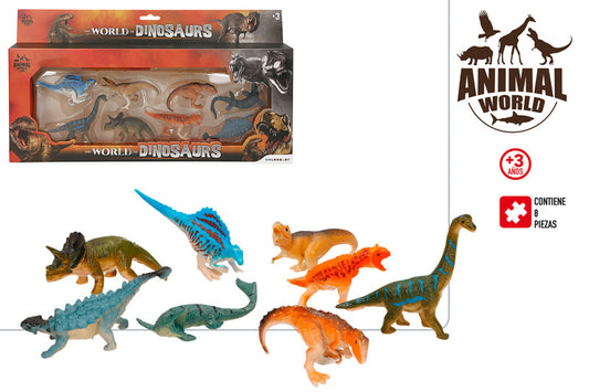 Set de Juego con 8 Dinosaurios +3A 🦖 WORLD OF DINOSAURS –