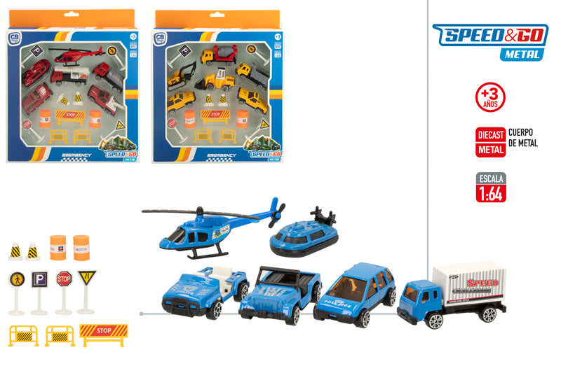 Set Ciudad con Vehículo de Metal SPEED&GO – (3 modelos surtidos)