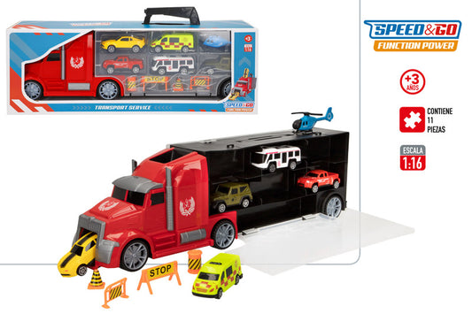 Camión Portacoches con 6 Vehículos SPEED&GO –