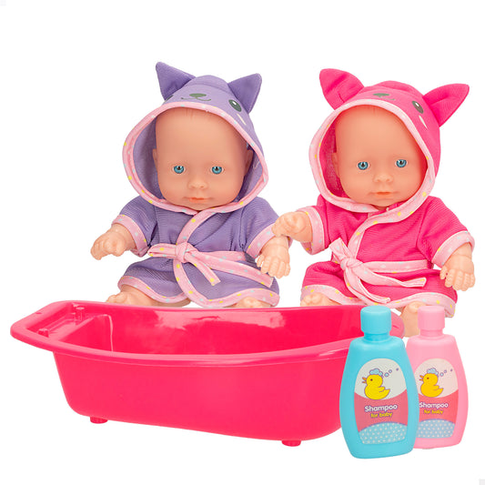 COLORBABY'S-SET BAÑO 2 BEBES 20CM C/ACC +24M