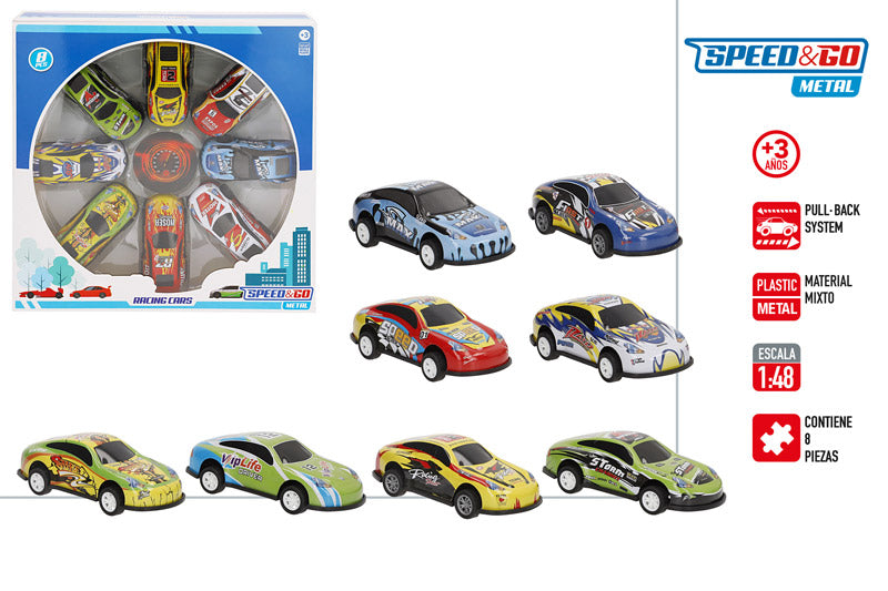 Vehículo Deportivo de Metal 1:48 Pull Back SPEED&GO