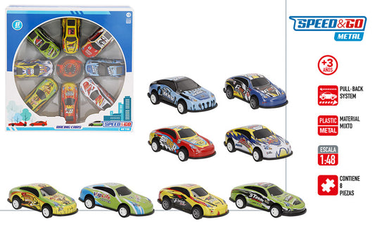 Vehículo Deportivo de Metal 1:48 Pull Back SPEED&GO