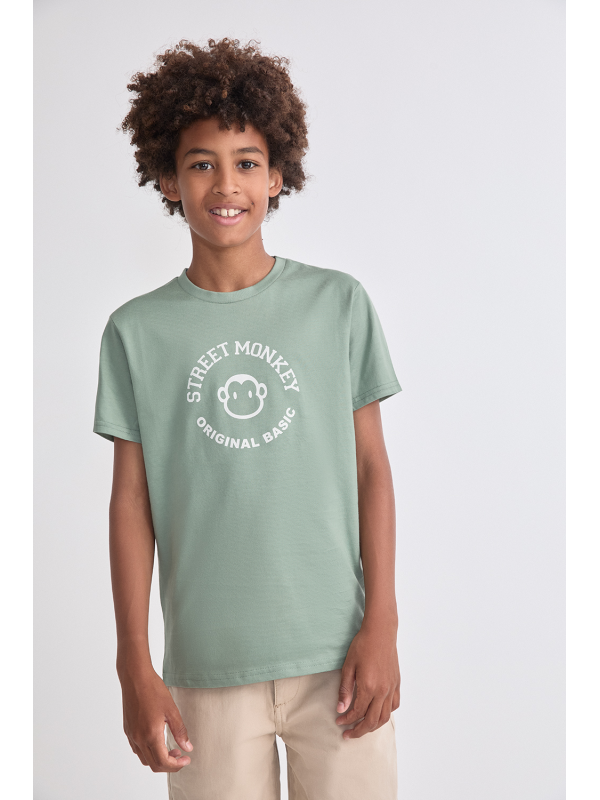 Camiseta básica niño verde iceberg Street Monkey | Original Basic | 2 a 16 años