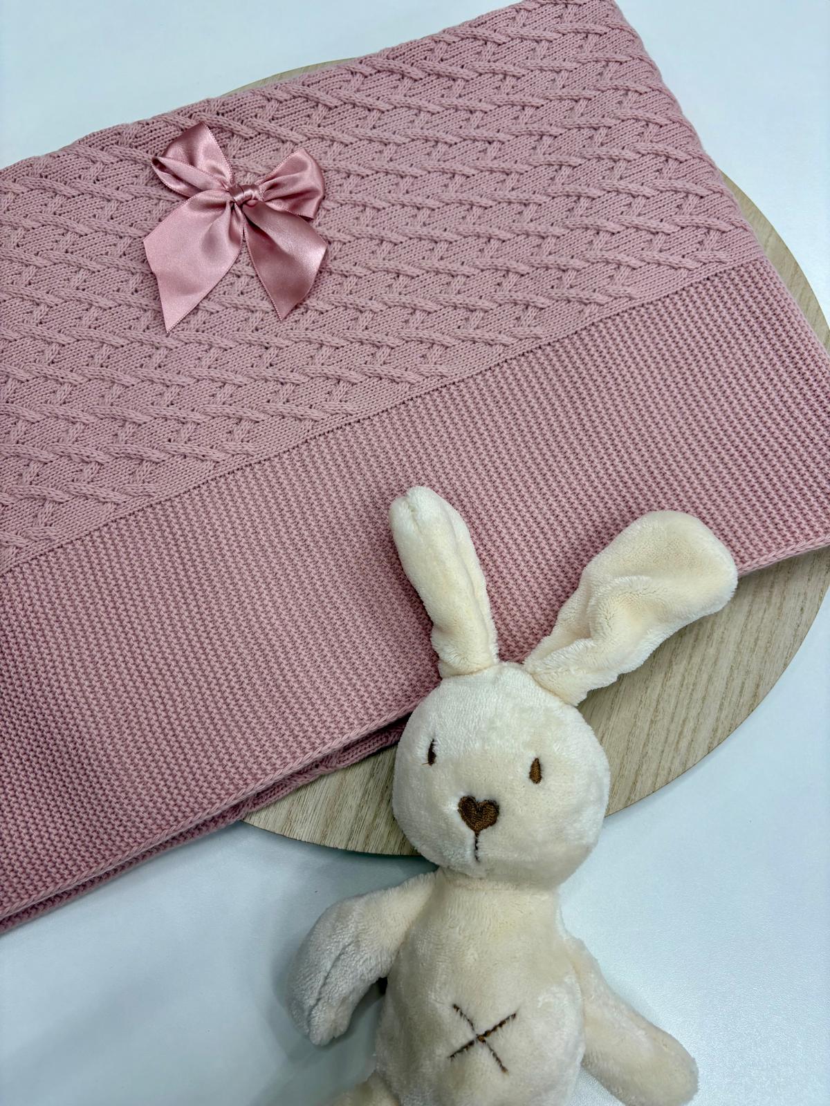 Toquilla Bebé Topo con Lazo – Suave y Toquillas Bebé con Lazo – Colores Topo, Crudo, Gris, Rosa Palo, Rosa Bebé y Lila