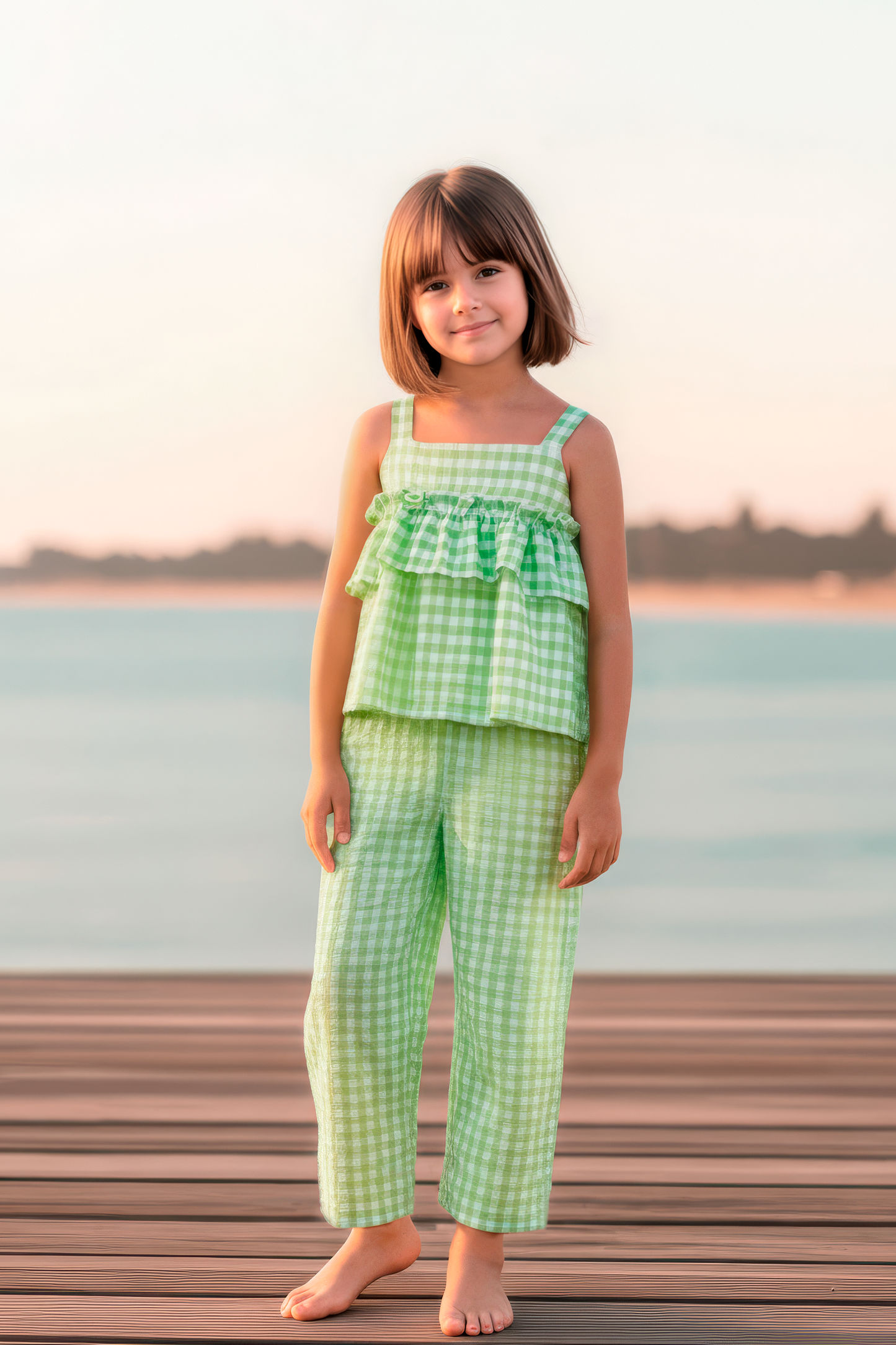 Conjunto Niña Familia Catanzaro Verde | Del Sur | 4-12 Años