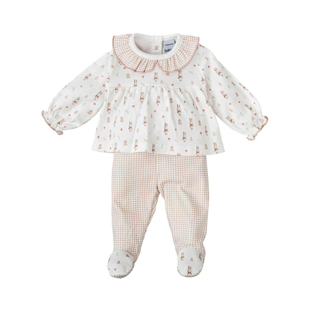 Conjunto bebé niña Huella con polaina y volante