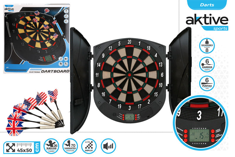 Diana Electrónica 45x50 cm con 26 Juegos y hasta 8 Jugadores AKTIVE