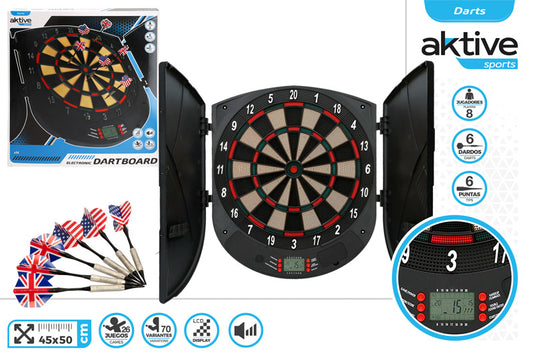 Diana Electrónica 45x50 cm con 26 Juegos y hasta 8 Jugadores AKTIVE