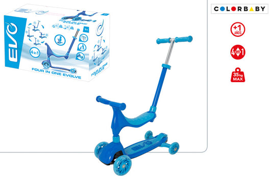 Scooter & Ride On 4 en 1 Azul +24M (54335) EVO