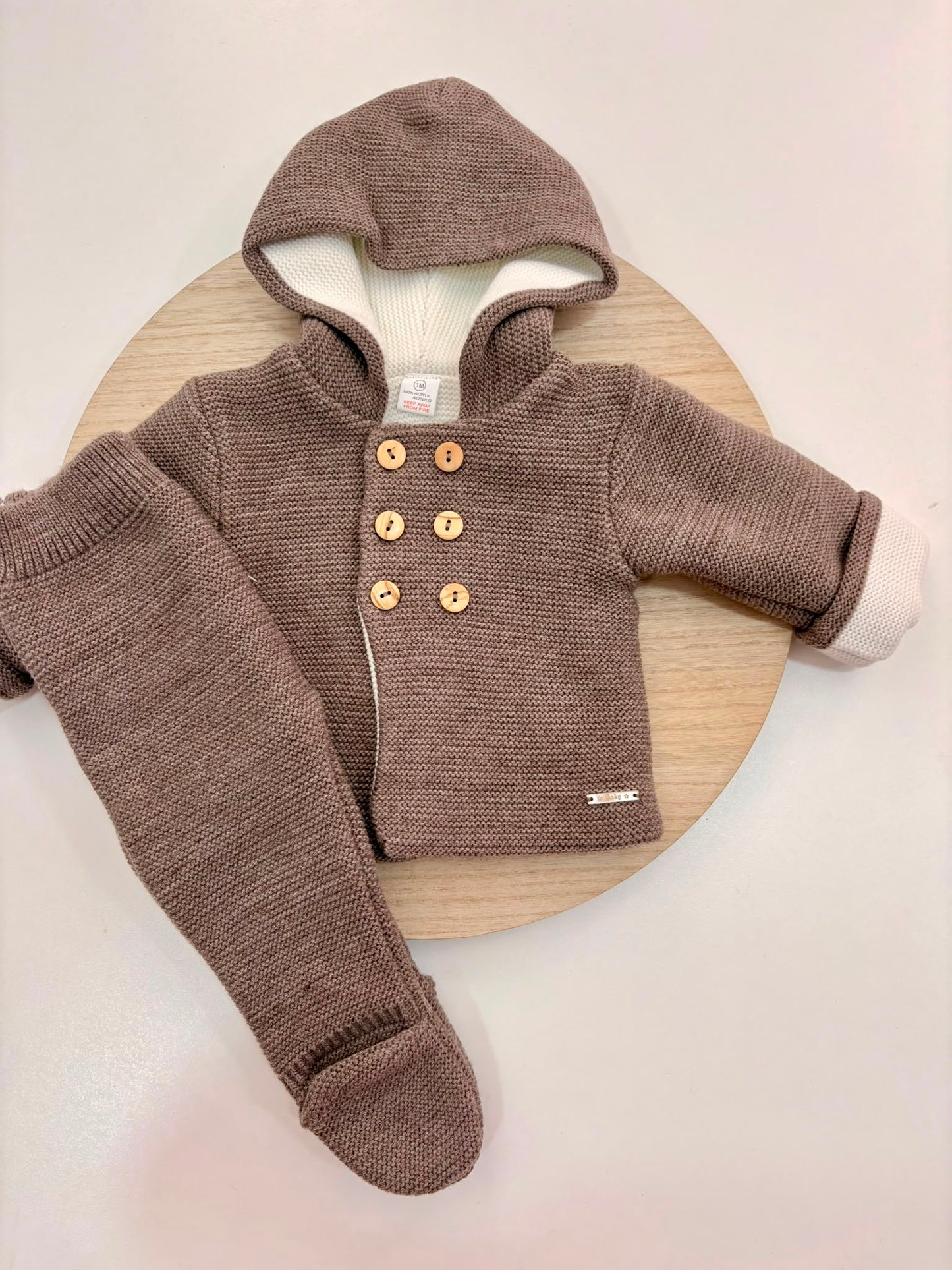 San Francisco de Punto Básico con Capucha Chocolate | Tallas 1 a 12 Meses | Siju Moda Infantil
