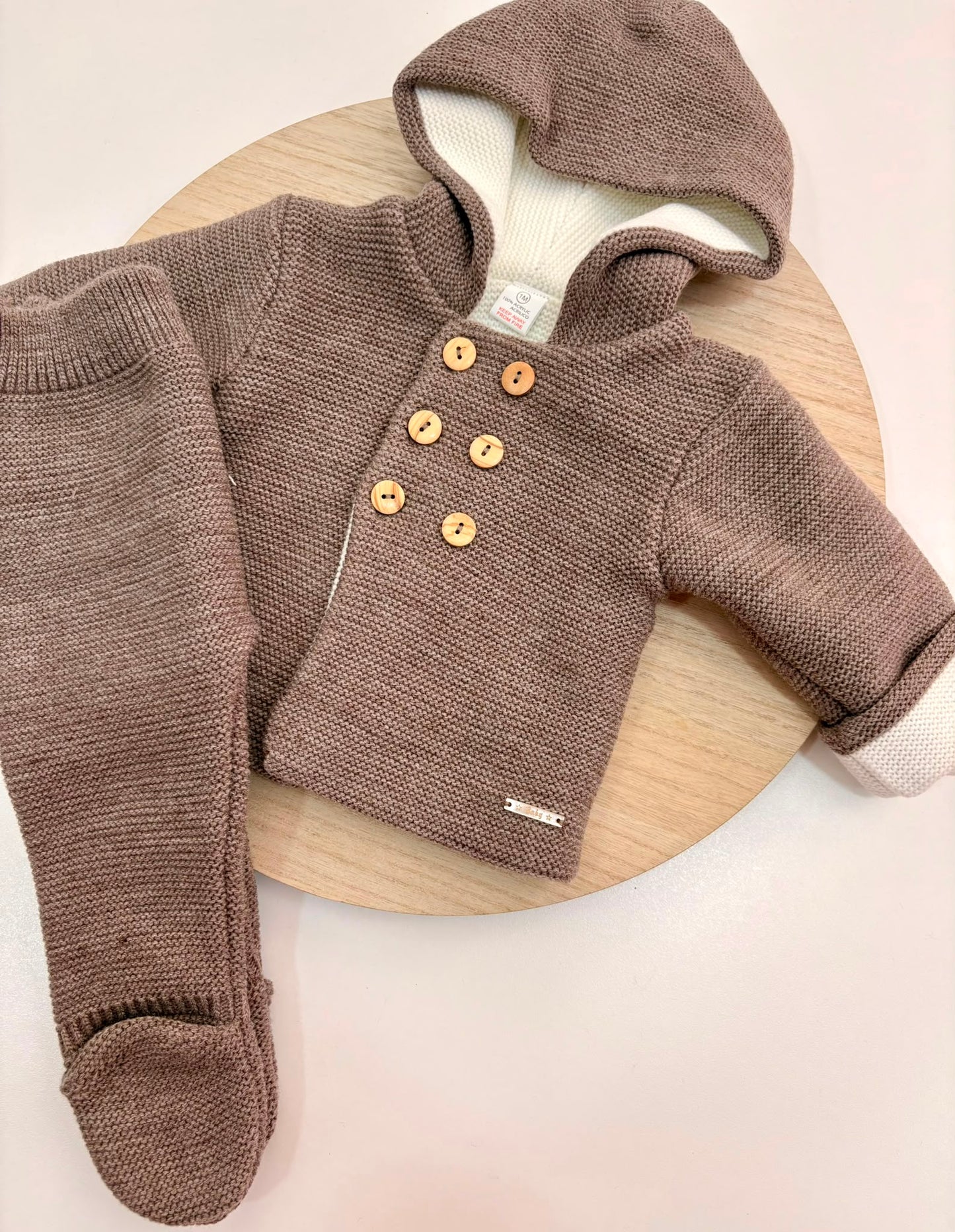 San Francisco de Punto Básico con Capucha Chocolate | Tallas 1 a 12 Meses | Siju Moda Infantil