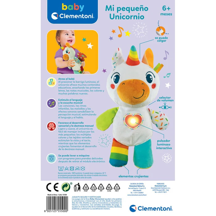 Mi Pequeño Unicornio – Peluche Musical Educativo 6m+ ✨💖