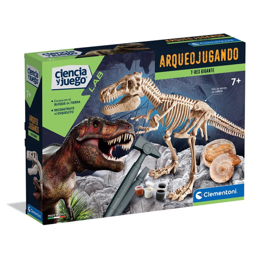 T-Rex Gigante – Kit de Excavación y Esqueleto Prehistórico 7+ | Clementoni
