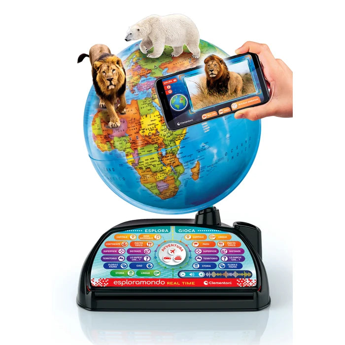 Globo Interactivo Real Time – Exploramundo con App y Boli Inalámbrico 6-10 años | Clementoni