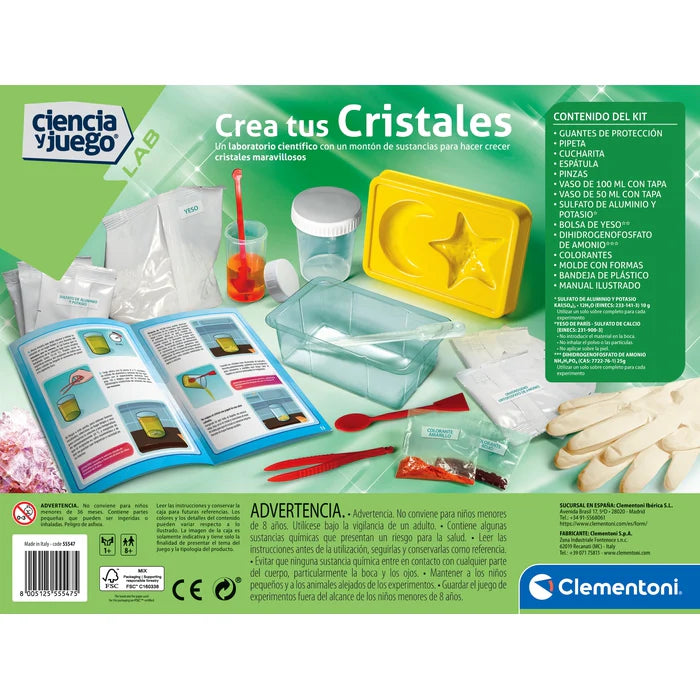Crea tus Cristales – Laboratorio Científico para Formar Cristales 8+ | Clementoni