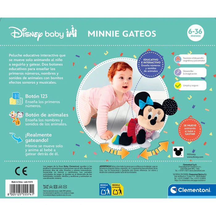 Baby Minnie Gatea – Peluche Interactivo Disney 6-36m | Aprende Números y Animales