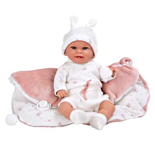 ELEGANCE 35 CM BABYTO ROSA C/MANTA (MUÑECO DE PESO) 60829
