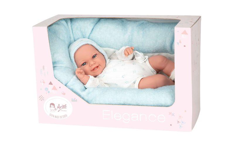 Muñeca con Peso Elegance Babyto Verde con Cojín – Muñeco Elegance 35 cm