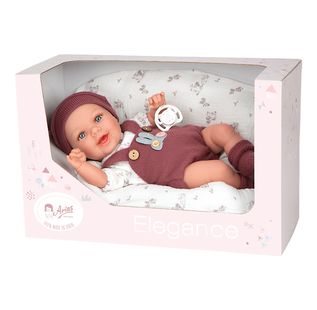 Muñeca con Peso Elegance Gadi Granate con Cojín – 35 cm