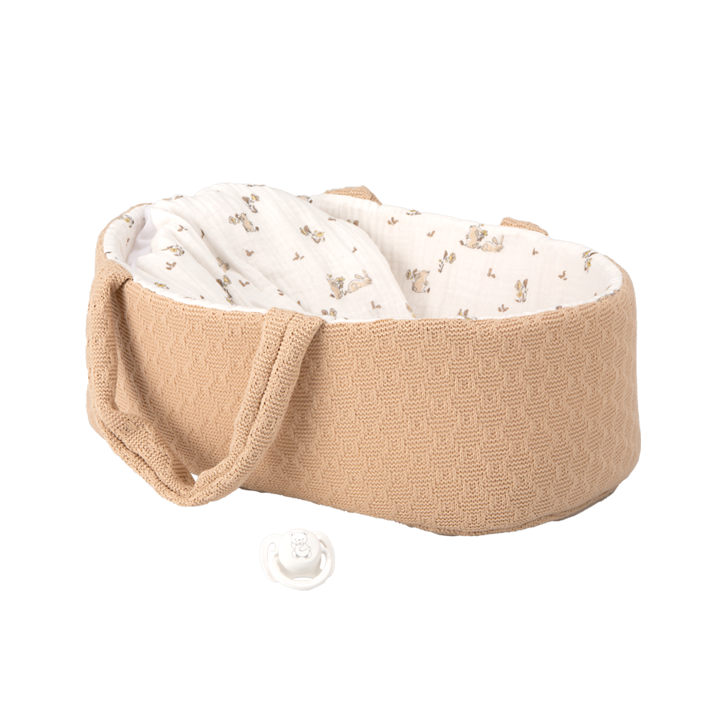 Muñeca Elegance Babyto 33 cm con capazo marrón – Cuerpo de vinyl