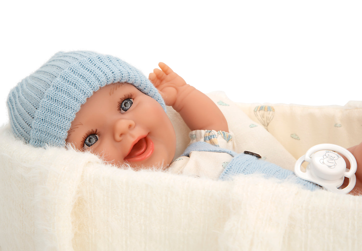 Muñeco Elegance Gadi azul con capazo Arias – 33 cm de dulzura y realismo 👶