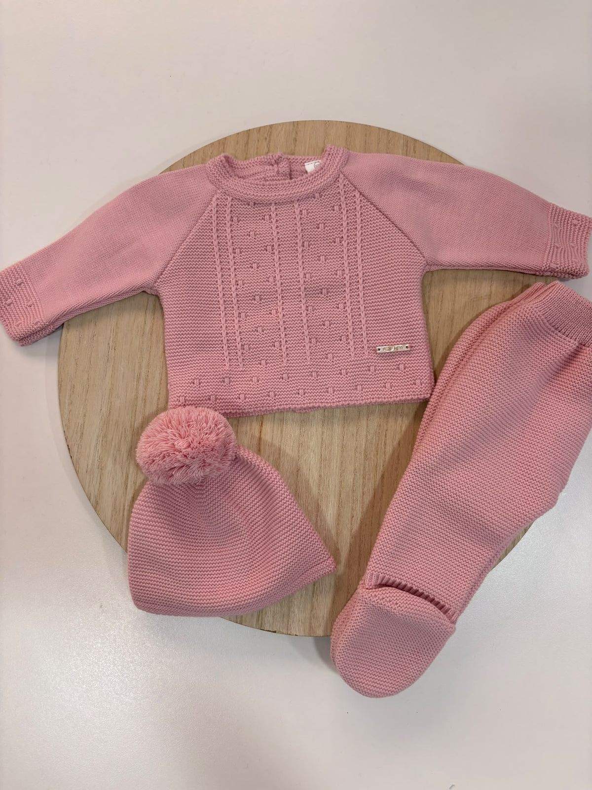 Conjunto de Primera Puesta Rosa Empolvado para Bebé | 00 a 6 Meses